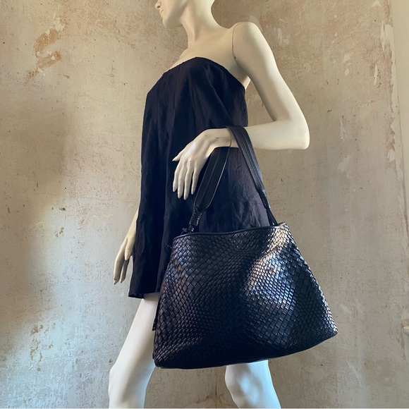 Black Woven Bag Massimo Dutti Large Leather Purse Tassel - Picture 2 of 10